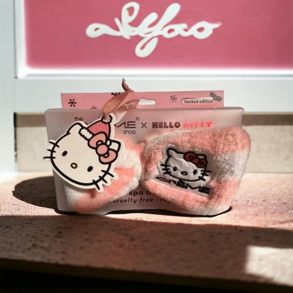 The Creme Shop x Hello Kitty Plush Spa Headband Limited Edition Sweet Stripes